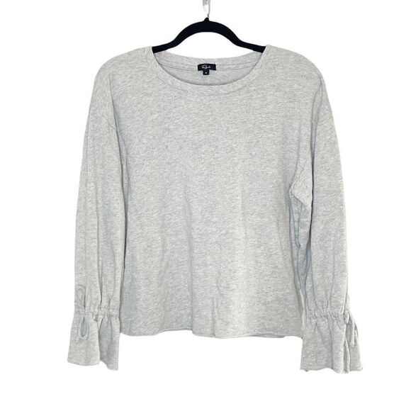 Rails Tops - Rails Grey Heather Ruffle Tie Sleeve Crew Neck Marilyn Top Size Medium